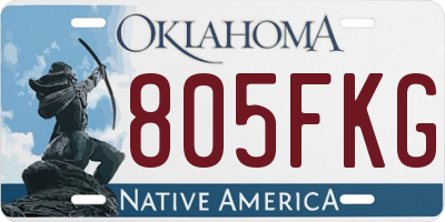 OK license plate 805FKG
