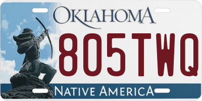 OK license plate 805TWQ