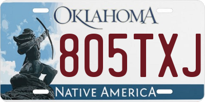 OK license plate 805TXJ