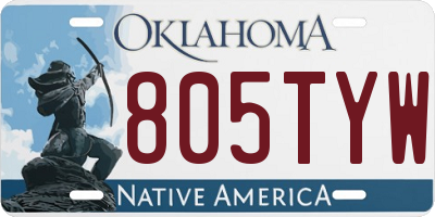 OK license plate 805TYW