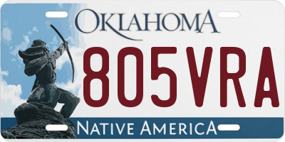 OK license plate 805VRA