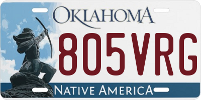 OK license plate 805VRG