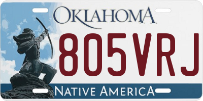 OK license plate 805VRJ