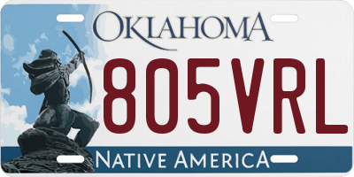 OK license plate 805VRL