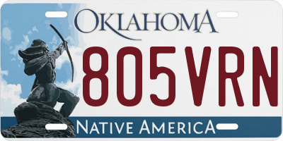 OK license plate 805VRN