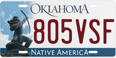 OK license plate 805VSF
