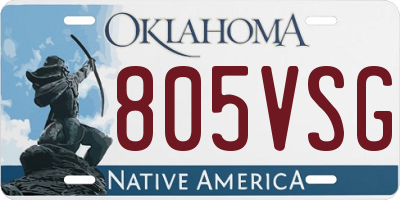 OK license plate 805VSG