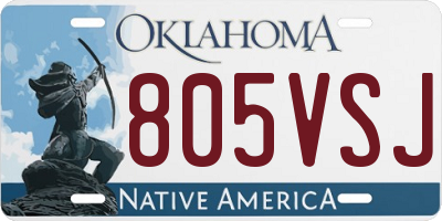OK license plate 805VSJ