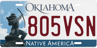 OK license plate 805VSN