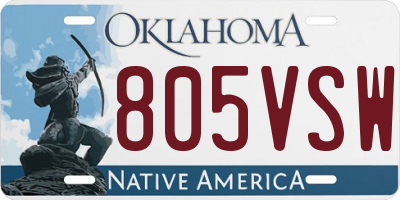 OK license plate 805VSW