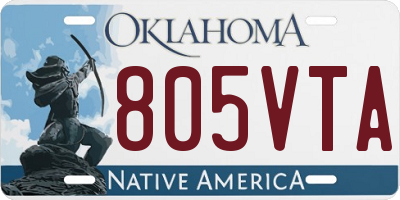 OK license plate 805VTA