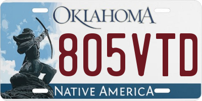 OK license plate 805VTD