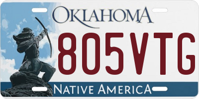 OK license plate 805VTG
