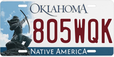 OK license plate 805WQK
