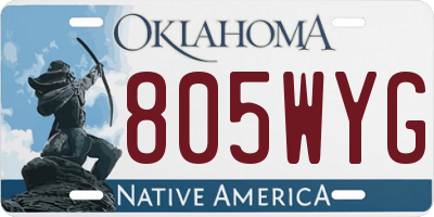 OK license plate 805WYG