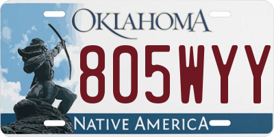 OK license plate 805WYY