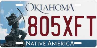 OK license plate 805XFT