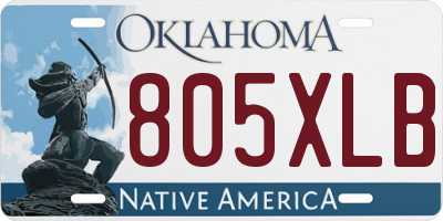 OK license plate 805XLB