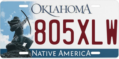 OK license plate 805XLW