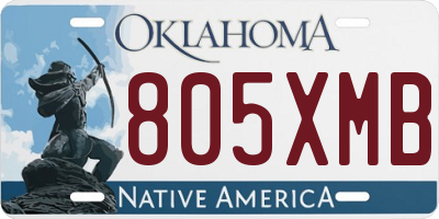 OK license plate 805XMB