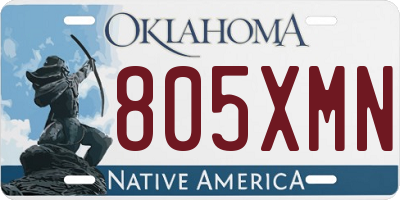OK license plate 805XMN