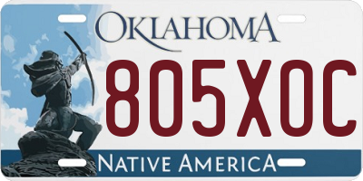 OK license plate 805XOC