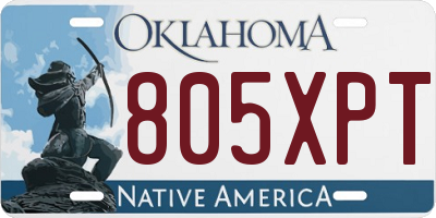 OK license plate 805XPT