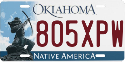 OK license plate 805XPW