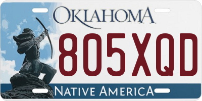 OK license plate 805XQD