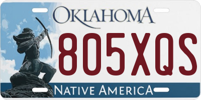 OK license plate 805XQS