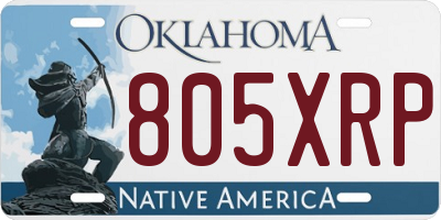 OK license plate 805XRP