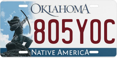 OK license plate 805YOC