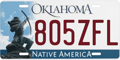 OK license plate 805ZFL