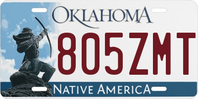 OK license plate 805ZMT