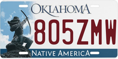 OK license plate 805ZMW