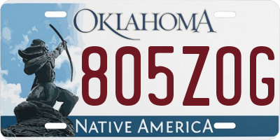 OK license plate 805ZOG