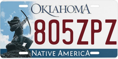 OK license plate 805ZPZ