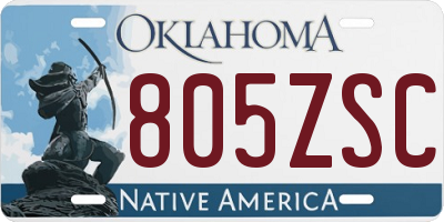 OK license plate 805ZSC