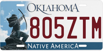 OK license plate 805ZTM
