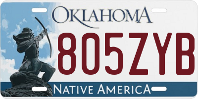 OK license plate 805ZYB