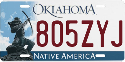 OK license plate 805ZYJ