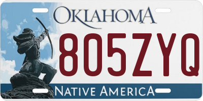 OK license plate 805ZYQ