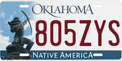 OK license plate 805ZYS