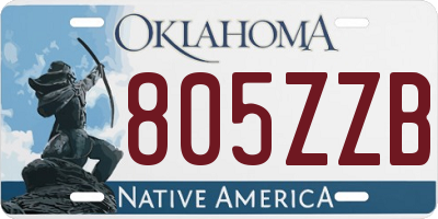 OK license plate 805ZZB
