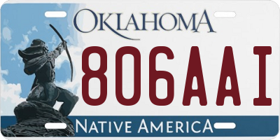 OK license plate 806AAI