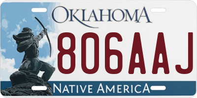 OK license plate 806AAJ