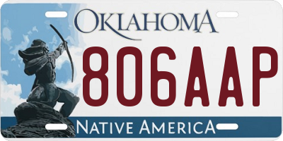 OK license plate 806AAP