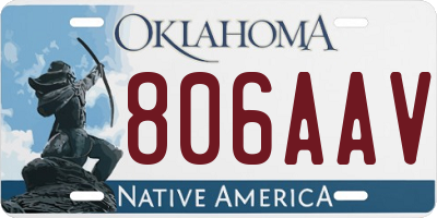 OK license plate 806AAV