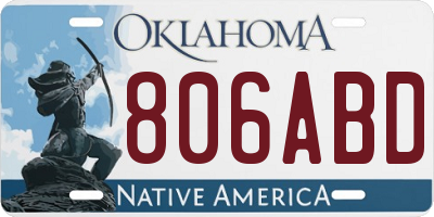 OK license plate 806ABD