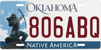 OK license plate 806ABQ